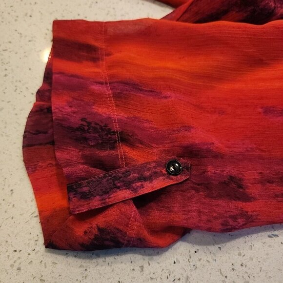 catherines 4x 30w 32w Tunic Shirt Tip Red Flowy Short Sleeve - Picture 5 of 8